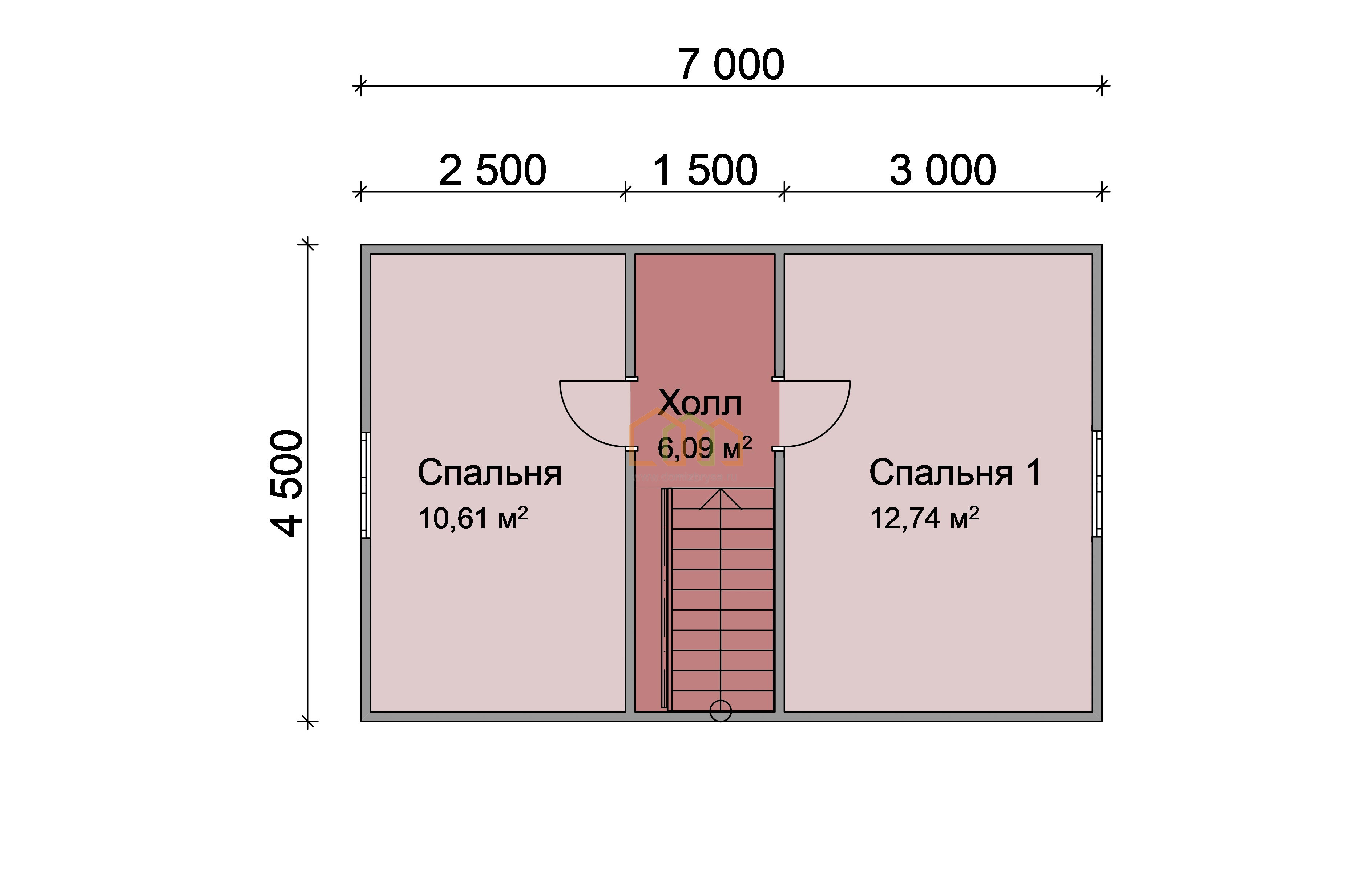 Каркасный дом 6х7 с мансардой - цена 1479500 руб под ключ в Чехове.  Площадь: 77.25 м² с крыльцом